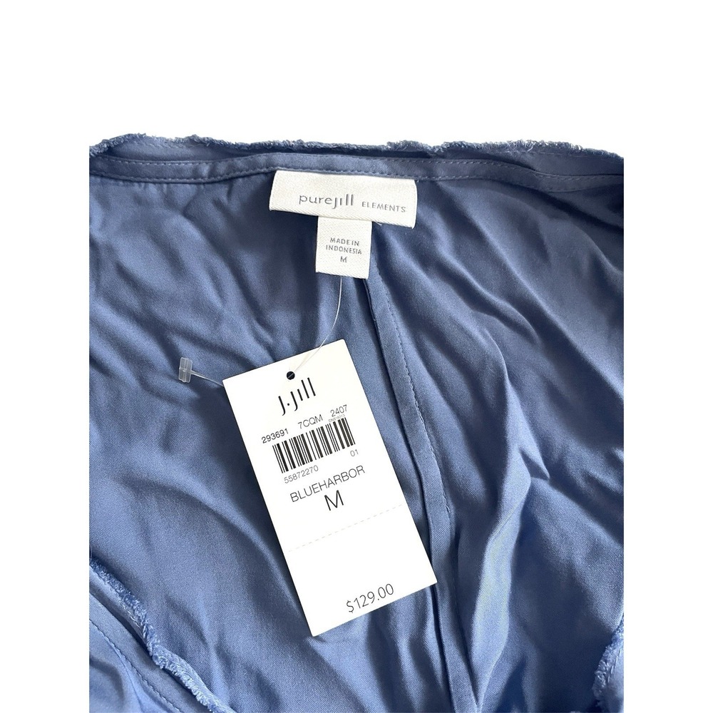 NWT J.Jill Pure Jill Elements Blue Satin 100% Viscose Maxi Dress Sz M Lagenlook - Picture 7 of 10